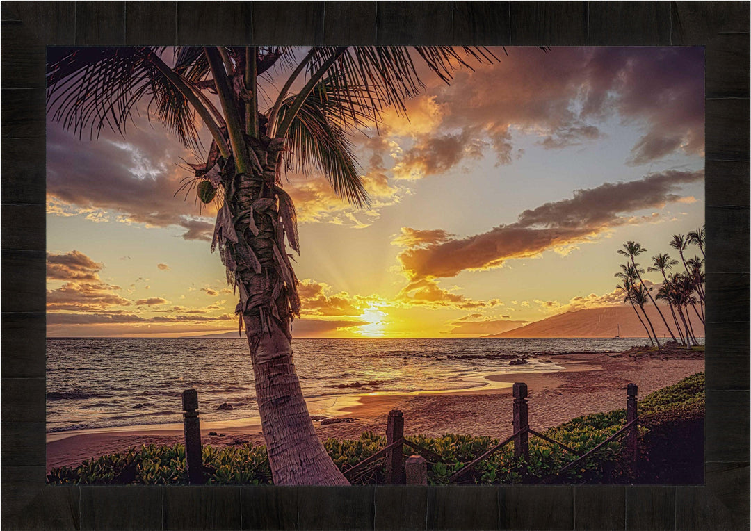 Golden Rays - Living Moments Media - 3500-5500, 800-3500, beach, Best Moments, Best Sellers, Best Wall Artwork, clouds, Hawaii, horizontal, Island, kihei, maui, Maui Hawaii Fine Art Photography, Maui Hawaii Wall Art, ocean, open-edition, orange, over-5500, sand, size-16x-24, size-24-x-36, size-40-x-60, Sunset, waves, yellow