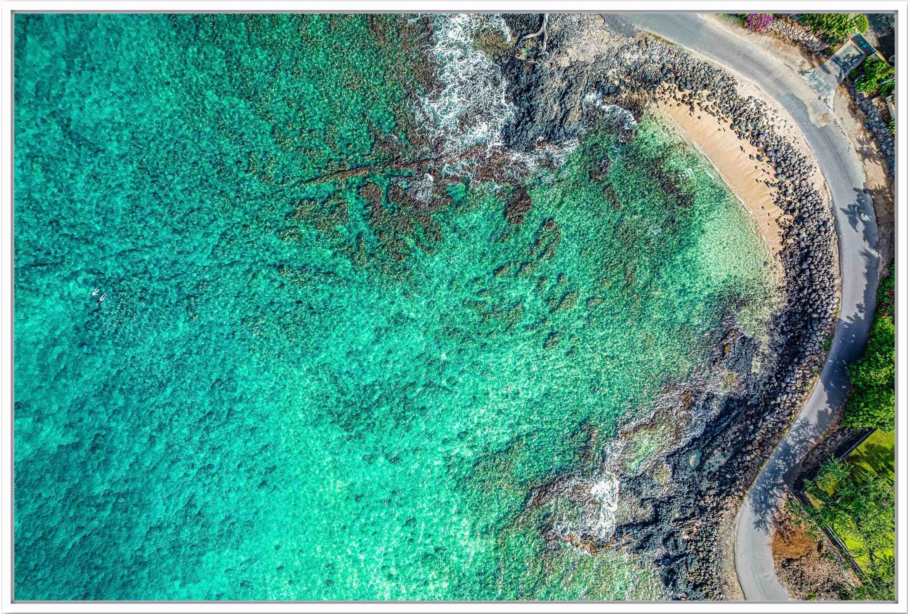 Hidden Gem - Living Moments Media - 3500-5500, 800-3500, beach, Best Moments, Best Sellers, Best Wall Artwork, black, blue, Cove, green, Hawaii, horizontal, Island, makena, maui, Maui Hawaii Fine Art Photography, Maui Hawaii Wall Art, new arrivals, New Moments, ocean, open-edition, over-5500, Reef, rocks, sand, size-16x-24, size-24-x-36, size-40-x-60, teal, waves