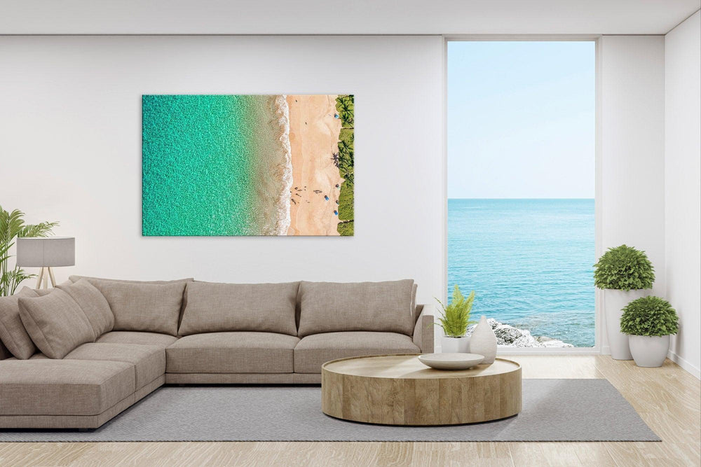 Life's a Beach - Living Moments Media - 3500-5500, 800-3500, beach, Best Moments, Best Sellers, Best Wall Artwork, blue, clouds, green, Hawaii, horizontal, Island, kihei, maui, Maui Hawaii Fine Art Photography, Maui Hawaii Wall Art, ocean, open-edition, over-5500, Palm Trees, palm-tree, sand, size-16x-24, size-24-x-36, size-40-x-60, teal, waves