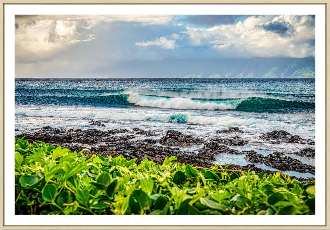 Ripcurl - Living Moments Media - 3500-5500, 800-3500, Best Moments, Best Sellers, Best Wall Artwork, black, blue, clouds, green, Hawaii, horizontal, Island, Kahana, lahaina, maui, Maui Hawaii Fine Art Photography, Maui Hawaii Wall Art, ocean, open-edition, over-5500, Reef, rocks, size-16x-24, size-24-x-36, size-40-x-60, Surf, Water, waves